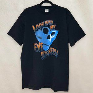 Vintage Skeleton Bob Zombie T-Shirt Look Into My Eye Sockets Halloween Size XL